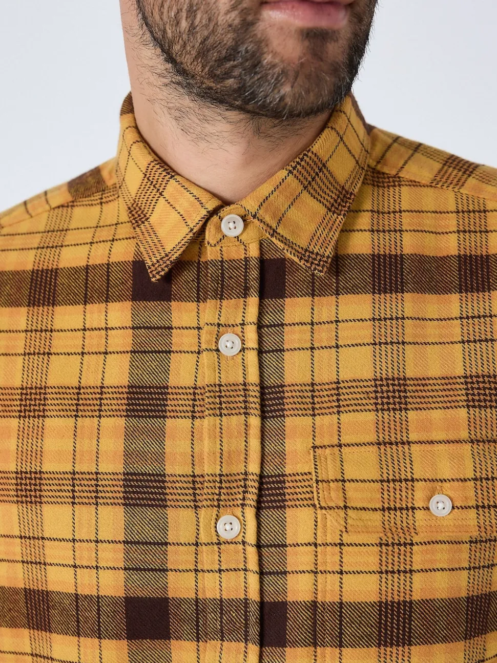 Yellow Long Sleeve Check Shirt