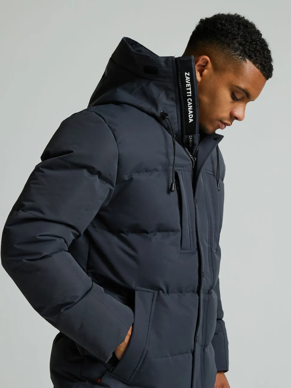 Zavetti Canada Mens Oshawa 2.0 Puffer Parka Jacket with Detachable Faux Fur
