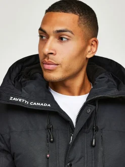 Zavetti Canada Mens Oshawa 2.0 Puffer Parka Jacket with Detachable Faux Fur